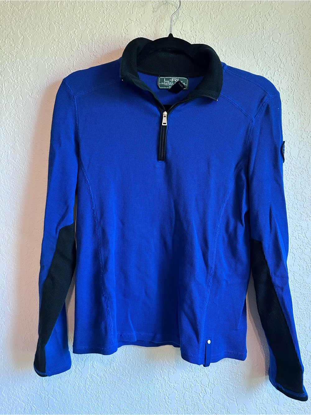 Lauren Ralph Lauren Royal Blue & Black Half-Zip Long Sleeve Top